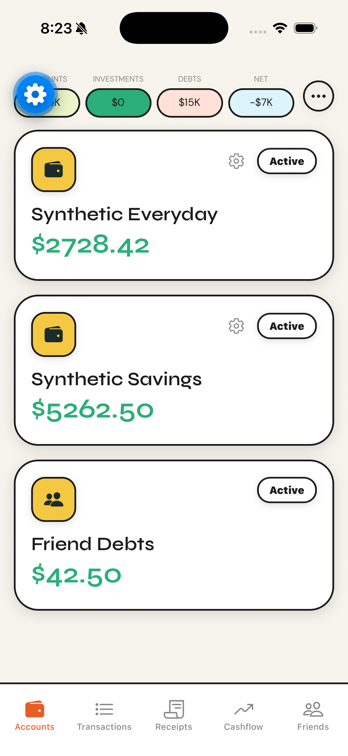 Accounts overview