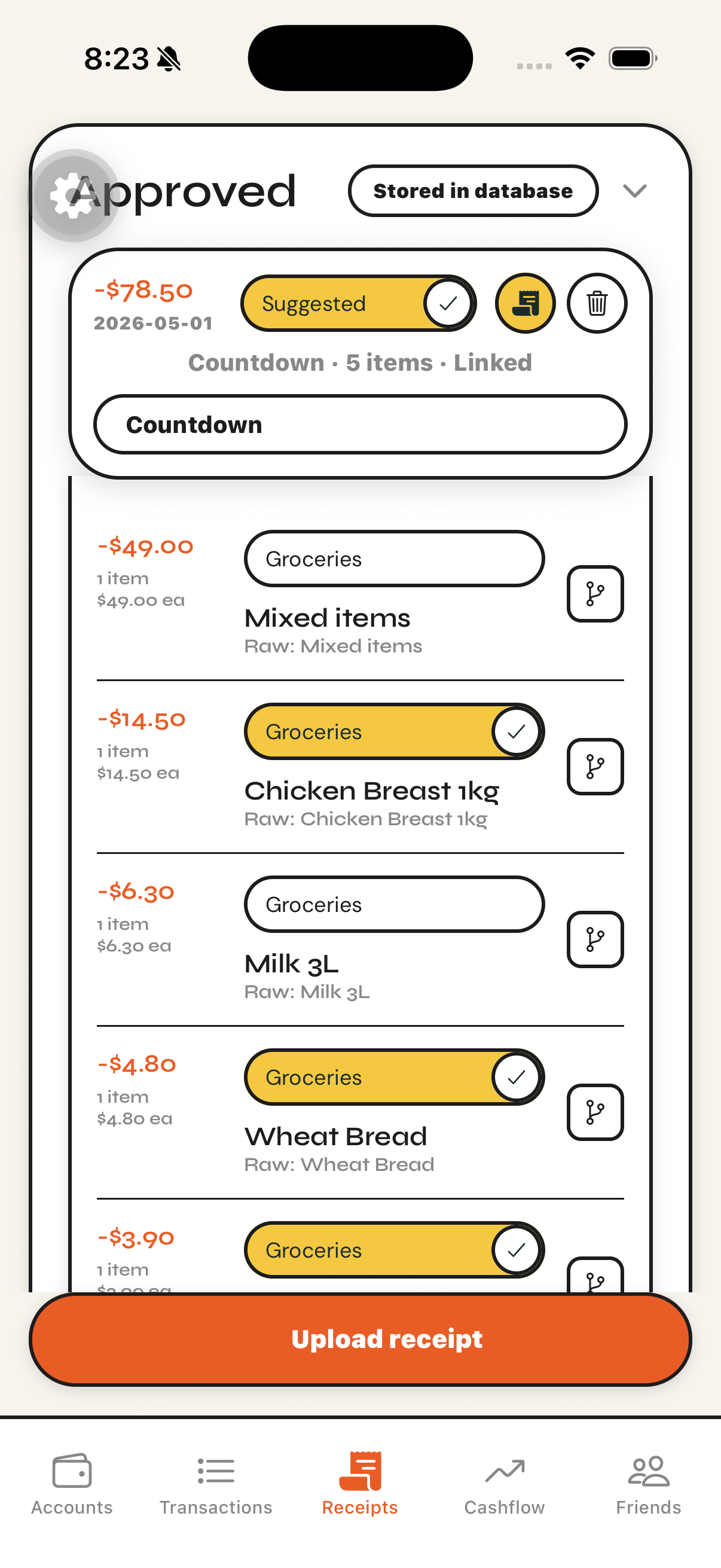 Receipt scanning